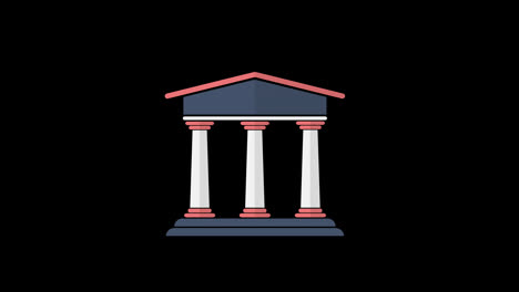 Banksymbol-Animationsschleife,-Bewegungsgrafikvideo,-Transparenter-Hintergrund-Mit-Alphakanal